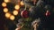 Decorated Christmas tree on blurred, sparkling and fairy background