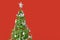 Decorated christmas tree close-up. 3D rendering