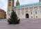 Decorated Christmas tree in front of PÃ©cs Cathedral in city of Pecs Hungary Europe