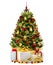 Decorated Christmas tree on white background