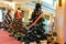 Decorated Christmas trees on display