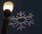 Decorated city lamp post, Christmas snowflake