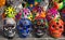 Decorated colorful skulls, day of dead, Mexico