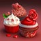 Decorated cupcakes for Saint Valentine\\\'s day