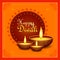 Decorated Diya for Happy Diwali festival holiday celebration of India greeting background