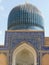 Decorated dome of a madrasha of the Registan Complex of Samarkand in Uzbekistan.