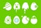 Decorated Eggs Set Icon Collection Easter Holiday
