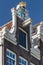 Decorated facade of a historic Amsterdam house