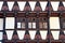 Decorated facade of medieval house in Quedlinburg, Germany