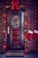 Decorated Festive Christmas door concept