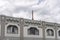 Decorated frieze on picturesque 30`s Deco building cornice, Napier, New Zealand