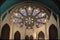 Decorated glass ceiling of the Church of the Sacred Heart  in Bilbao, Spain