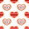 Decorated hearts traditional baked goods seamless pattern.