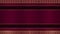 Decorated long horizontal rectangular gold stripes, frame lines, purple, red background with space for your own content