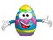 Decorated mascot easter egg hug or open arms isolated