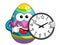 Decorated mascot easter egg indicating wall clock