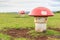 The decorated mushroom vents with blurred background, Auckland,