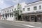 Decorated picturesque 30`s Deco canopy of commercial building, Napier, New Zealand