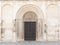 Decorated portal of a Roman catholic cathedral of Zadar, Croatia