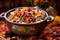 decorated potpourri bowl with autumn colors