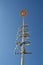 Decorated streetlamp on a clear blue sky