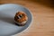 Decorated  tasty Cupcake with slice of Strawberry and Chocolate on the table. Horizontal view several objects