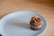 Decorated  tasty Cupcake with slice of Strawberry and Chocolate on the table. Horizontal view several objects