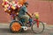 A decorated trishaw or tricycle rickshaw in historical Malacca or Melaka, Malaysia