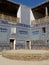 Decorated walls in a courtyard of an ancient madrasah to Khiva in Uzbekistan.