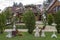 Decorated wedding ceremony arch. Wedding site. Love.