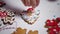 Decorating of gingerbread cookies