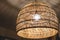 Decorating hanging lantern lamps in wooden wicker made from bamboo