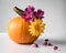 Decorating a Pumpkin with Fresh Flowers