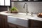 Decorating a stylish bartender shop of Artistic Style Farmhouse Sink. AI Generated