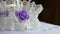 Decoration for bride white lace with violet butterfly video