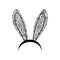 Decoration bunny ears. Ornamental woman bunny ears headband oiw, girls floral headset
