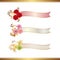 Decoration of carnations illustration with ribbon