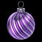 Decoration Christmas ball purple violet closeup striped decor