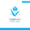 Decoration, Easter, Flower, Plant Blue Solid Logo Template. Place for Tagline