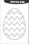 Decoration egg zigzag in cartoon style, coloring page, easter education paper game for the development of children, kids preschool