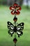 Decoration, green, red, decor, balance, window, mobile, wind, design, beauty, shell, hang, art, background, nature, butterfly