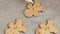 Decoration of homemade gingerbread Christmas cookies with food icing glaze. New year food concept. Gingerbread man