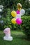 Decoration for one year birthday with balloons