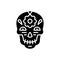 Decoration skull black icon concept. Decoration skull flat vector symbol, sign, illustration.