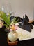 Decoration table hostess meal food christmas black cooking