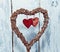 Decoration vintage wicker heart