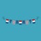 Decorations bunting flags for Netherlands national day holiday in flat design