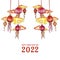 Decorative 2022 chinese new year greeting card background