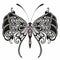 Decorative abstract doodle design butterfly.Tribal vector design.