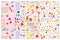 Decorative abstract seamless pattern with colorful doodles. Hand-drawn modern primitive style collection